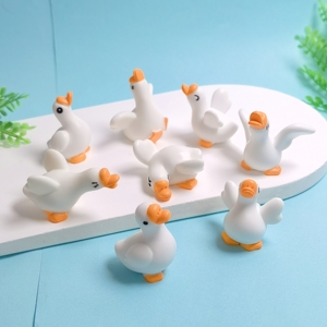 Figuras <span class=keywords><strong>de</strong></span> Gansos Blancos Adorables, Adornos <span class=keywords><strong>de</strong></span> Resina en Miniatura, Accesorios Decorativos para Micro Paisajes y Manualidades - Product Image 6