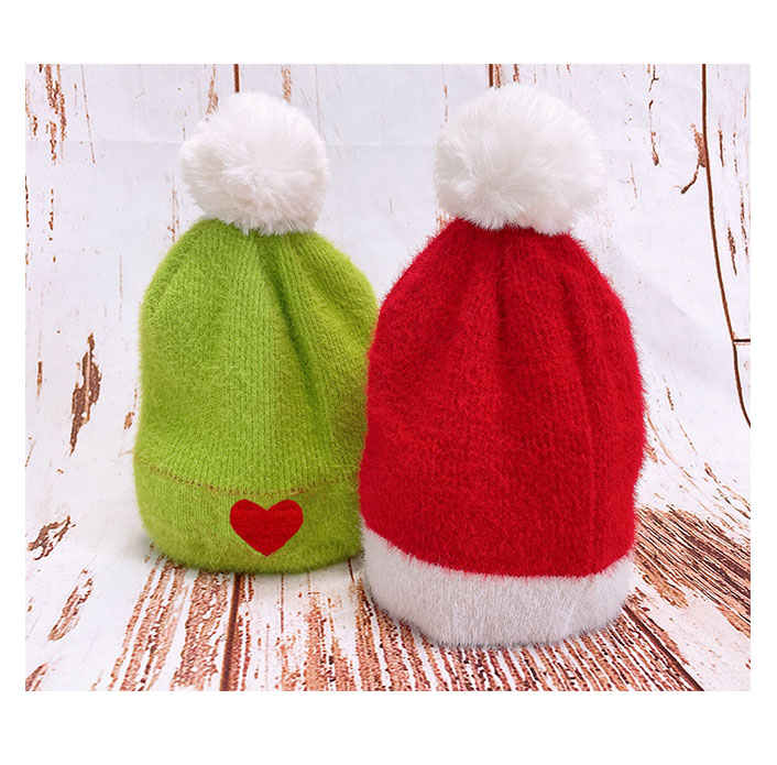 Бесплатная доставка, детские зеленые облегающие шапки разных цветов из красного меха для девочек, модные облегающие шапки с сердцем