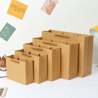 Sac en papier imprimé avec logo personnalisé Sac en papier kraft brun pour laine à tricoter avec poignée en corde Emballage cadeau Shopping
