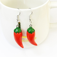 Pendientes de Resina Roja Personalizados 2024, Simulación 3D de Pimientos Pequeños, Fabricante {Pendientes para Mujer}