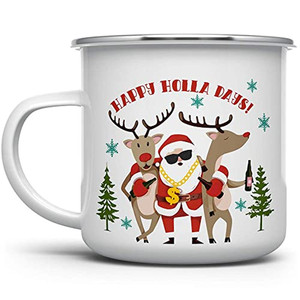 Tazas de Esmalte de 12oz, Aptas para Alimentos, para Restaurantes, Hoteles, Campamentos, con Logotipo Personalizado, para Café, Leche, Agua, con Borde Negro - Product Image 5