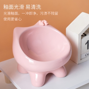 Comedero de Cerámica para Gatos, Diseño Inclinado de Boca Ancha, Antideslizante, con Soporte Alto para el Cuello, para Comida y Agua de Mascotas - Product Image 2