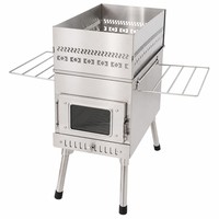 Poêle à bois de sauna en acier inoxydable 304 de qualité supérieure avec plaque supérieure renforcée et parafoudre interne pour le camping