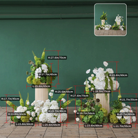 Bouquet de fleurs artificielles sur le thème blanc et vert le plus populaire de 2026, décoration faite à la main, boule de fleurs d'hortensia vertes, décoration d'événement