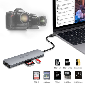 Nhôm <span class=keywords><strong>Mini</strong></span> Du Lịch Powered Pcb 8-Port Đa <span class=keywords><strong>USB</strong></span> C Để <span class=keywords><strong>Hdmi</strong></span> <span class=keywords><strong>USB</strong></span> <span class=keywords><strong>3.0</strong></span> Hub <span class=keywords><strong>Usb</strong></span> Loại C Hub - Product Image 4