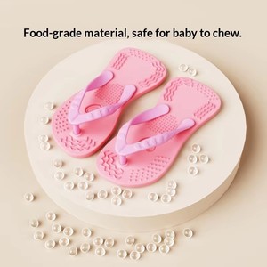 <span class=keywords><strong>Jouet</strong></span> de dentition en silicone texturé Jiangyu Flip-Flop pour apaiser les gencives douloureuses des bébés - Product Image 5