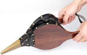 Souffler — cloche <span class=keywords><strong>de</strong></span> <span class=keywords><strong>feu</strong></span> en <span class=keywords><strong>bois</strong></span> et cuir, antique, montante - Product Image 2
