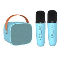 Haut-parleur karaoké portable P2 sans fil BT avec 2 microphones, lecteur de musique pour chanter et danser, cadeau de Noël pour enfants