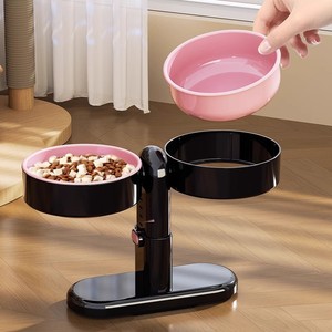 Bol double pour animaux de compagnie, station d'alimentation réglable avec ventouse, surélevé, antidérapant, pour chats et chiens - Product Image 2