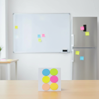 75 feuilles de notes autocollantes rondes aux couleurs vives, blocs-notes autocollants multicolores pour la maison, l'école, écriture fluide, polyvalents