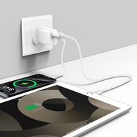Chargeur mural GaN 40W à charge rapide Type-C+USB-A PD avec prise UK ignifuge pour écouteurs/tablette/ordinateur portable/téléphone portable CE UKCA