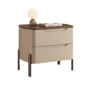 Mesita de noche de estilo crema 2024, creativa, moderna, sencilla, de lujo, de madera maciza completa para dormitorio principal pequeño o sala de estar - Product Image 4