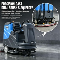 Autolaveuse autoportée AS900 à double brosse, largeur de balayage 960 mm, batterie 24V200A, machine de nettoyage de sols pour aéroports et grandes ateliers