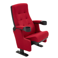 Bon marché Prix préférentiel Fauteuil rembourré en tissu rouge de luxe à dossier haut Salle de cinéma Salle de théâtre Siège de cinéma Fauteuils