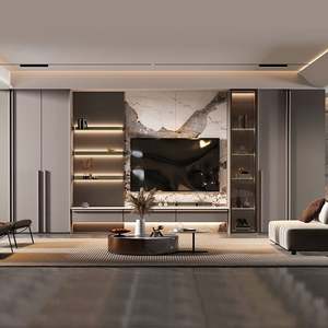 Armoires de chambre à coucher modernes de luxe, style bois, pour la maison, la villa, l'appartement, l'hôtel, utilisation de meubles - Product Image 5