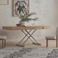 Table de salle à manger haute extensible de style nordique européen Table de cuisine multifonctionnelle d'appartement de couleur de bois simple moderne