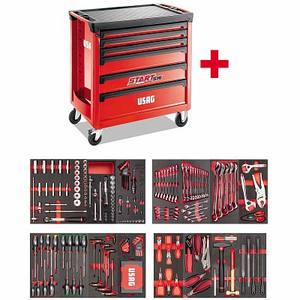 Caja de Herramientas Usag con 6 Cajones, Gabinete Rodante de Acero con Ruedas, Acabado Pintado, 350 mm de Profundidad - Product Image 1