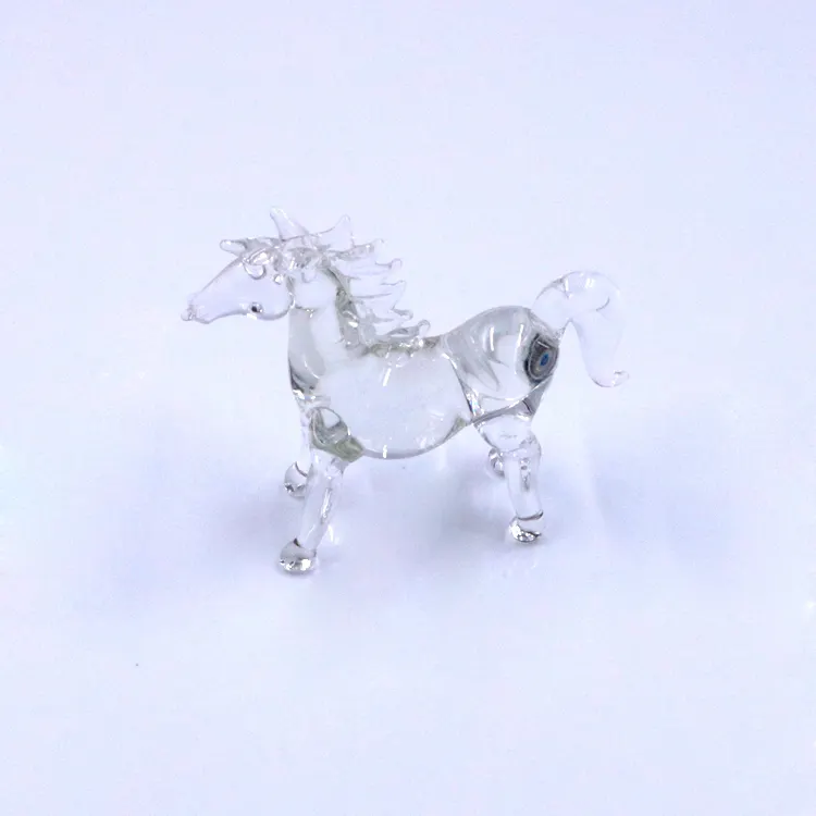 Handmade Murano Clear Glass Horse Figurine Ornament Wholesale