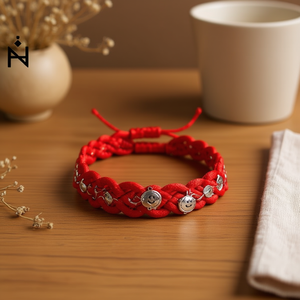 Bracciale Intrecciato con Filo di Seta e Ciondolo in Acciaio Inossidabile PULSERA-TUBO - Product Image 2