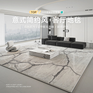 พรมห้องนั่งเล่นสไตล์มินิมอลอิตาเลียน Jinrui รูปทรงสี่เหลี่ยมผืนผ้า ทันสมัย ป้องกันคราบสกปรก สำหรับห้องนั่งเล่นและห้องนอน - Product Image 1