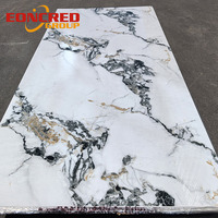 Panneaux muraux écologiques 2440*1220*3mm en PVC UV, feuille de marbre, imperméables et ignifuges pour la décoration murale intérieure