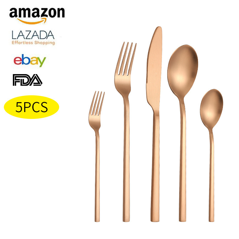 Stainless Steel Cutlery Set Wedding Party Festival Silverware Gold Flatware Set For 8 People · image 4