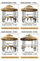Pavillon de jardin en acier résistant aux intempéries et au vent, couleur personnalisée, pour extérieur, jardin, patio, gazebo, auvent, fabrication directe usine