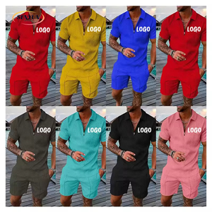 Set di <span class=keywords><strong>Polo</strong></span> Casual in cotone poliestere Pullover da uomo con LOGO personalizzato T-Shirt e Set corto - Product Image 1
