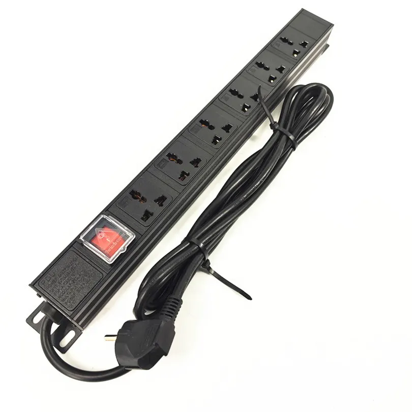 Bande d'alimentation d'armoire PDU 6AC prise universelle prise d'extension/protection contre les surtensions carte d'alimentation PDU prise de montage en rack
