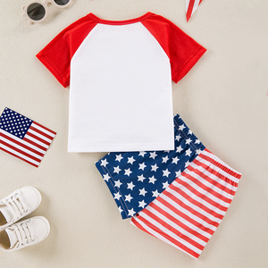 Jour de l'Indépendance bébé vêtements ensembles imprimé infantile t-shirt Shorts 2 pièces à manches courtes bébé garçon vêtements ensemble 6-36 <span class=keywords><strong>mois</strong></span> - Product Image 2