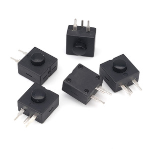 12*12mm on off đèn pin chuyển đổi màu đen nhỏ Micro chuyển 3 chân 3 chân thẳng chân đẩy nút chuyển đổi - Product Image 3