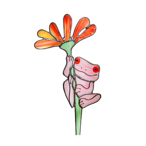 Décoration de Jardin en Verre Teinté Faite à la Main : Grenouille, Piquet de Jardin, Pot de Fleurs, Art Déco, Idée <span class=keywords><strong>Cadeau</strong></span> Fête <span class=keywords><strong>des</strong></span> Mères - Product Image 5