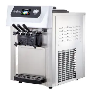 SIHAO YKF-826T 20-28L/H Self-Service Ice Cream Machine 3 Flavors for Stores Manufacturing Plants Using Milk Flour Raw Materials