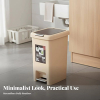 Cubo de Basura con Pedal y Doble Tapa, Contenedor de Residuos de Plástico Sellado e Impermeable para Baño, Cocina y Hogar