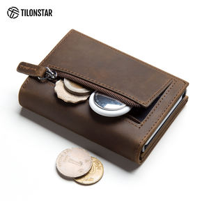 TILONSTAR TC302C Portefeuille automatique en cuir véritable avec logo personnalisé Crazy Horse Porte-cartes RFID pour hommes - Product Image 5
