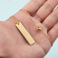 Vente en gros de chaînes à maillons verticaux pour enfants plaquées or rose, en acier inoxydable, gravables au laser, avec pendentif personnalisé pour nom
