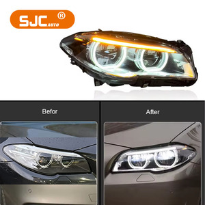 SJC Auto pour BMW série 5 F10 F18 phare LED complet 2011-2017 mise à niveau vers Angel Eyes feux de jour accessoires de voiture - Product Image 1
