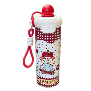 Gobelet isotherme 2026 en acier inoxydable 316 à double paroi, motif animal <span class=keywords><strong>de</strong></span> dessin animé mignon, avec paille et corde portable, cadeau d'affaires - Product Image 5