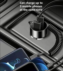 ที่ชาร์จในรถยนต์ 3 in 1 100w ชาร์จเร็ว อะแดปเตอร์ที่จุดบุหรี่ในรถยนต์ พร้อมสายชาร์จโทรศัพท์ในรถยนต์แบบดิจิตอล - Product Image 6