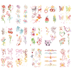 Elegante fiocco farfalla fiori orsetto disegni Mini <span class=keywords><strong>tatuaggi</strong></span> finti Peel-Off impermeabili per le dita con decorazioni per il braccio - Product Image 4