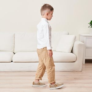 Chaussures Scolaires Respirantes Personnalisées Beige avec Maille pour Enfants – Collection Rentrée des Classes – Chaussures Garçon – Offre Spéciale - Product Image 2
