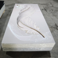 Produsen OEM ODM Panel Dinding PVC Tekstur Bunga 3D Putih Mewah Tahan Air & Tahan Gores dengan Aksen Emas