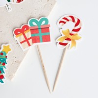 Vente en gros de pics à gâteau Jimao écologiques en bambou, réutilisables, design canne à sucre, pour la décoration de pâtisseries d'anniversaire