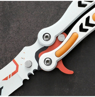 Couteau d'entraînement CSGO Claw Knife Butterfly Practice Blade, type manche d'axe, pliable, non affûté, pour l'extérieur