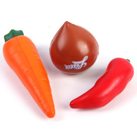 Balle anti-stress souple en forme de piment rouge, jouet anti-stress en mousse PU, balle anti-stress alimentaire souple, jouets personnalisés pour cadeaux promotionnels