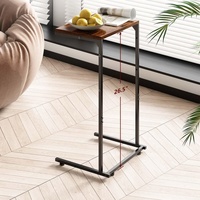 Table d'appoint minimaliste moderne en forme de C avec sac de rangement Table de canapé prise Meubles de salon Table basse