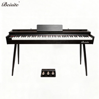 Beisite T-181 Portable Digital Piano Keyboard 88 Keys Professional Solid Wood Soundboard Touch-Sensitive Weighted Keys Case