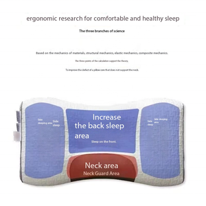หมอนรองคอผ้าฝ้ายถักลายนูนตามหลักสรีรศาสตร์ - หมอนเพื่อบรรเทาอาการปวดคอ เหมาะสำหรับใช้บนเตียง - Product Image 5