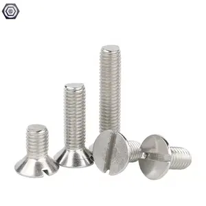 ISO/DIN Stainless Steel 304 Countersunk head Slotted mechinel screws Slotted screw