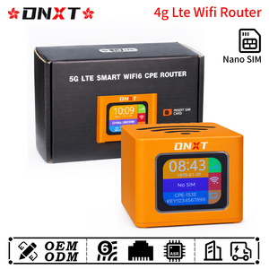 Router DNXT 4G LTE Cat4 2.4GHz 300Mbps WiFi 6, Router WiFi LTE Cat4 4G con Tarjeta SIM, Pantalla LCD, Batería de 3000mAh, Router 4G con Tarjeta SIM para Uso Profesional - Product Image 1